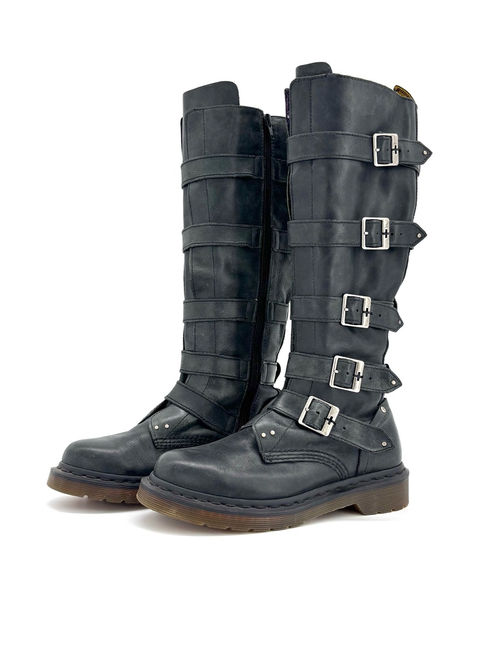 Dr Martens Phina Walking Dead Carol Knee High Buckle Combat Boots 37